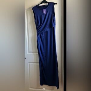 NWT Seraphine Ink Blue Maternity & Nursing Maxi Dress Lexington size US size 12